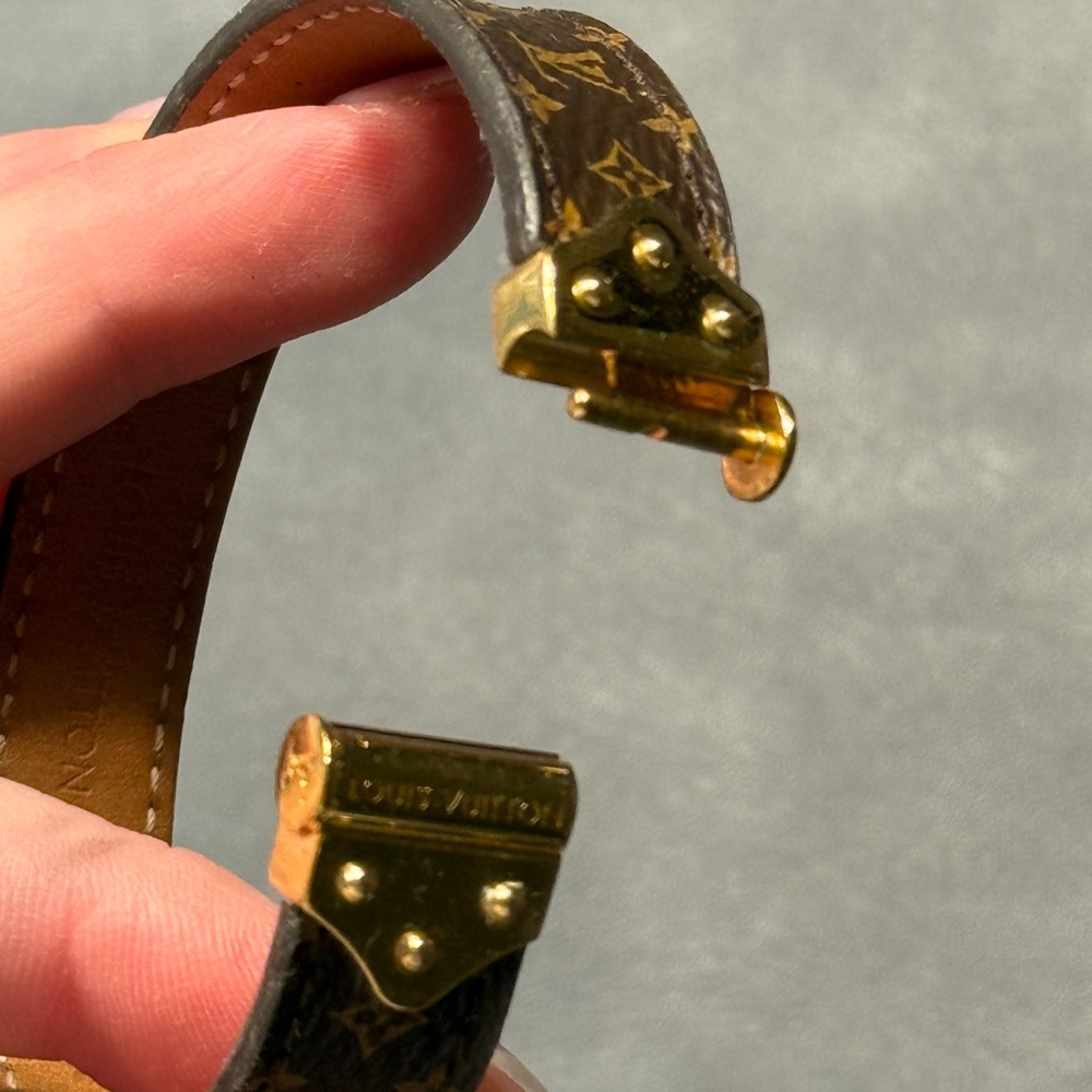 Louis Vuitton Monogram Canvas Bracelet with Gold-Tone Accents - Picture 7 of 8